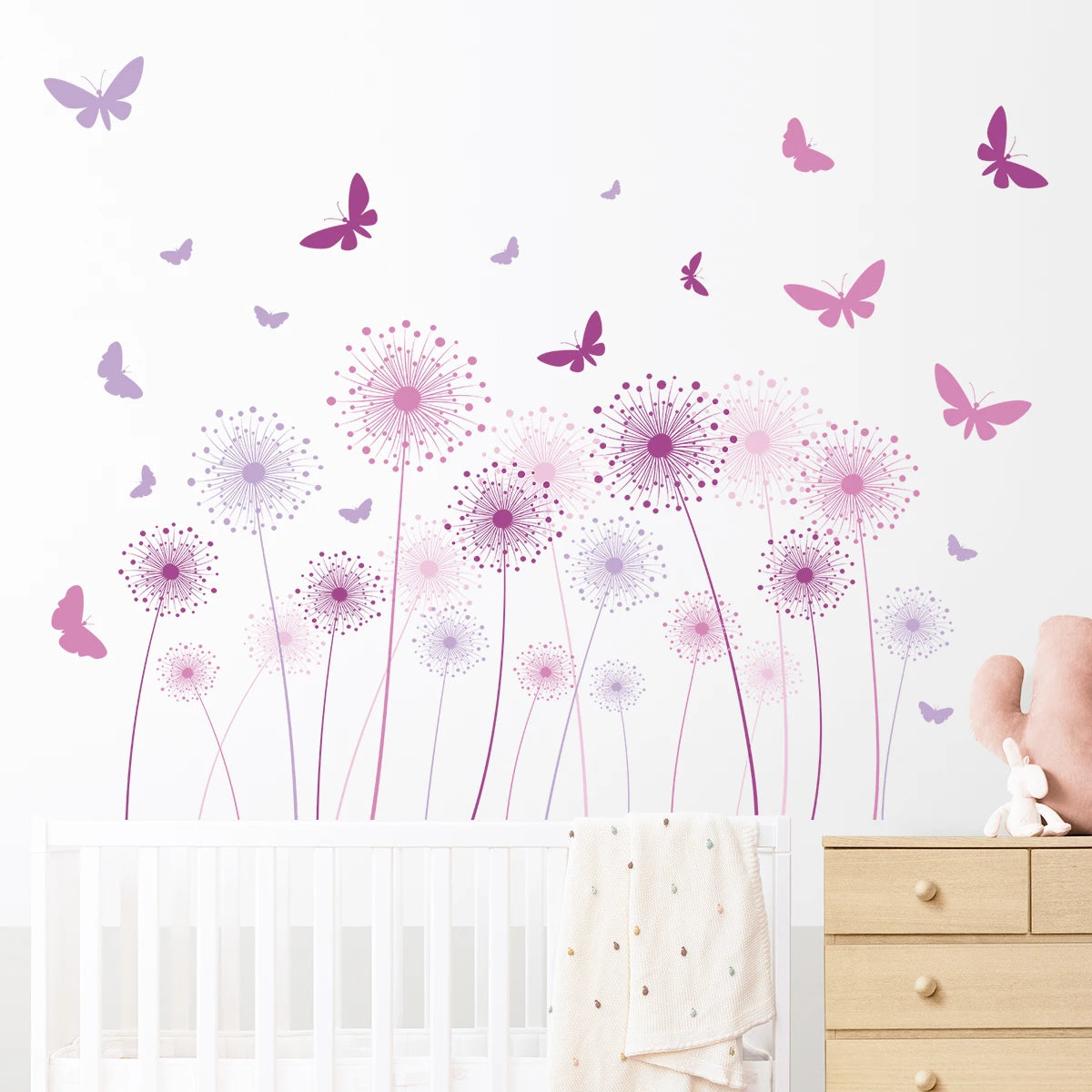 Cartoon Blowball Butterfly Wall Stickers Living Room Decoration