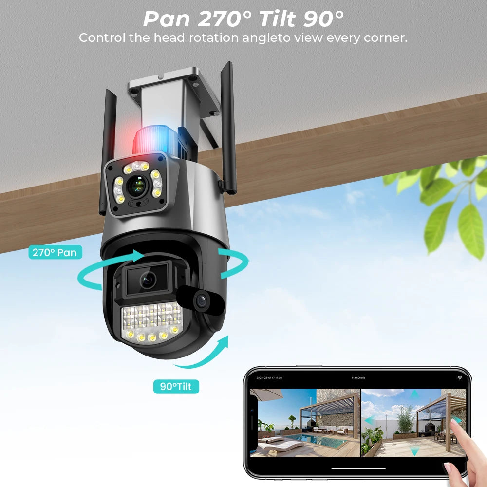 Outdoor WiFi Tracking Waterproof Video Surveillance Police Light