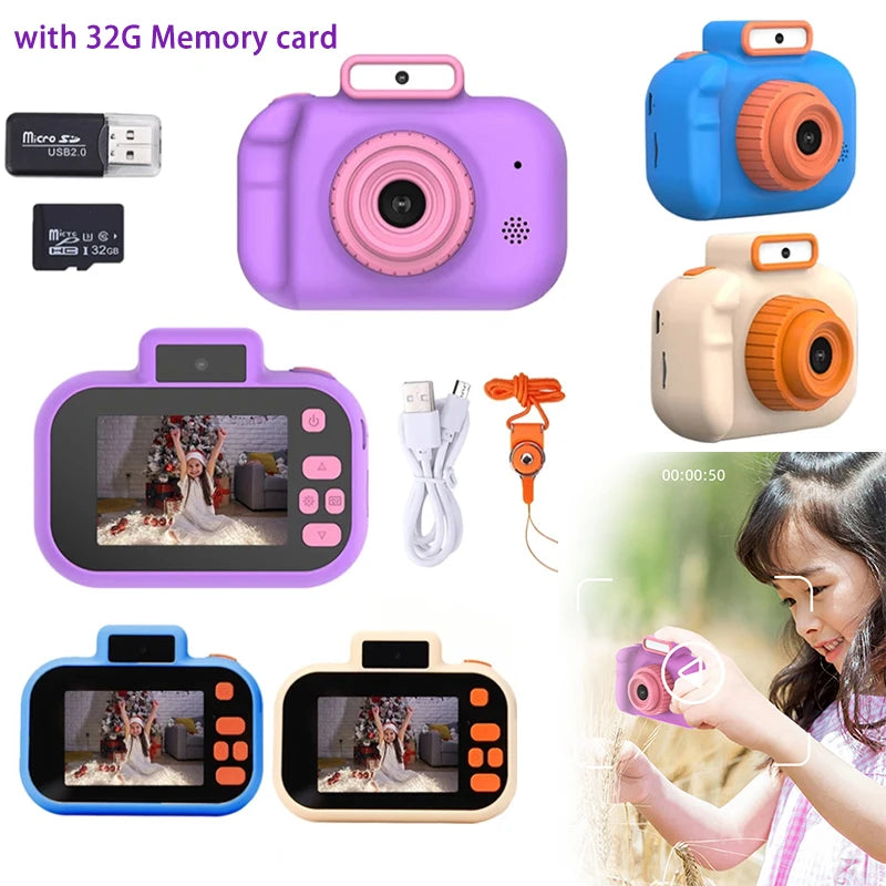 Cartoon Kids Camera, USB Charging Toys for Christmas Birthday Gift