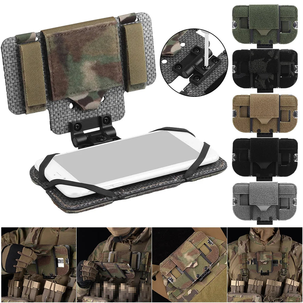 vest Molle Phone Holder Cell Phone Board with MOLLE Strap Carrier