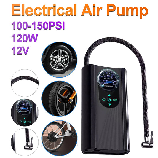 12V Electric Air Compressor High Precision Mini Tire Pump Quick Inflating Electronic Inflatable Pump for Motorcycle Car Bike