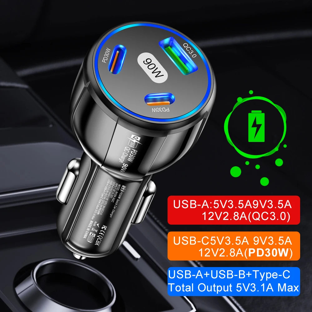 Car Charger USB Fast Charging Quick Charge For iPhone