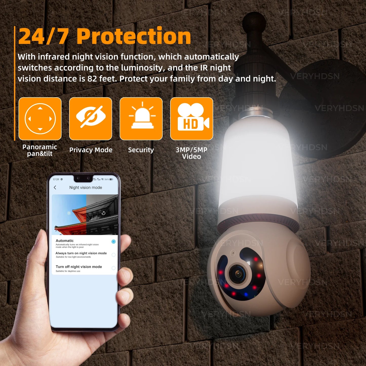 Wifi Camera Surveillance Security Video Night Vision Human Tracking