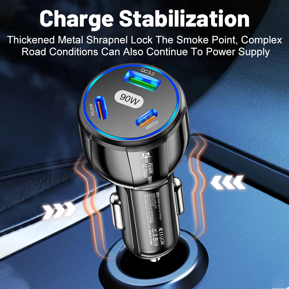Car Charger USB Fast Charging Quick Charge For iPhone