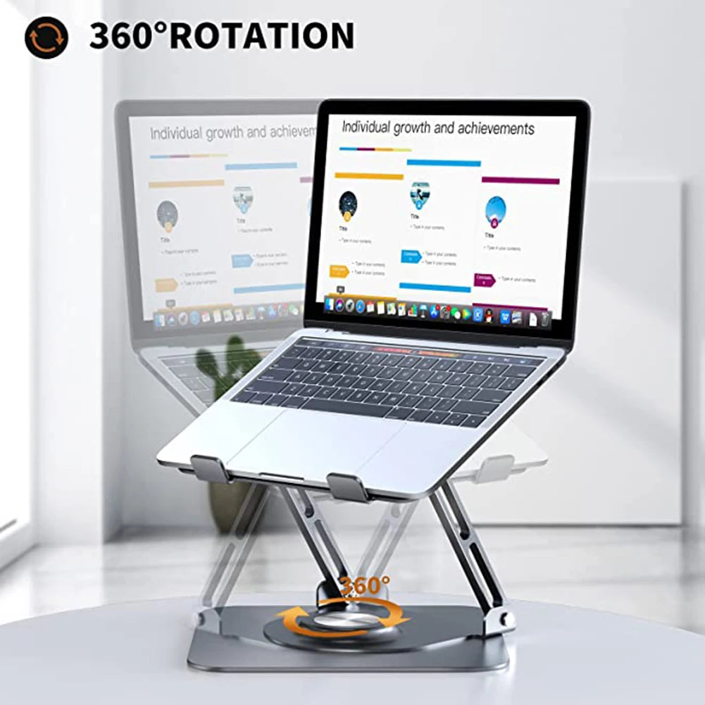 360 Rotating Cooling Bracket Portable Liftable Laptop Holder Aluminum Alloy