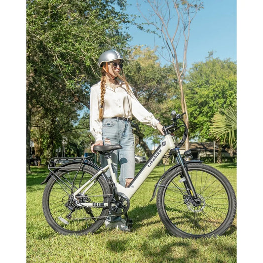 26" Electric Bike, 20MPH with 7-Speed & Front Suspension