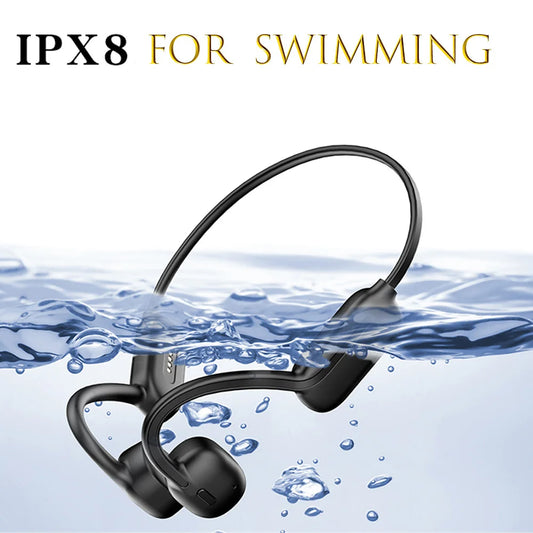 Swimming Bone Conduction Earphones Bluetooth Wireless Waterproof MP3   Mic
