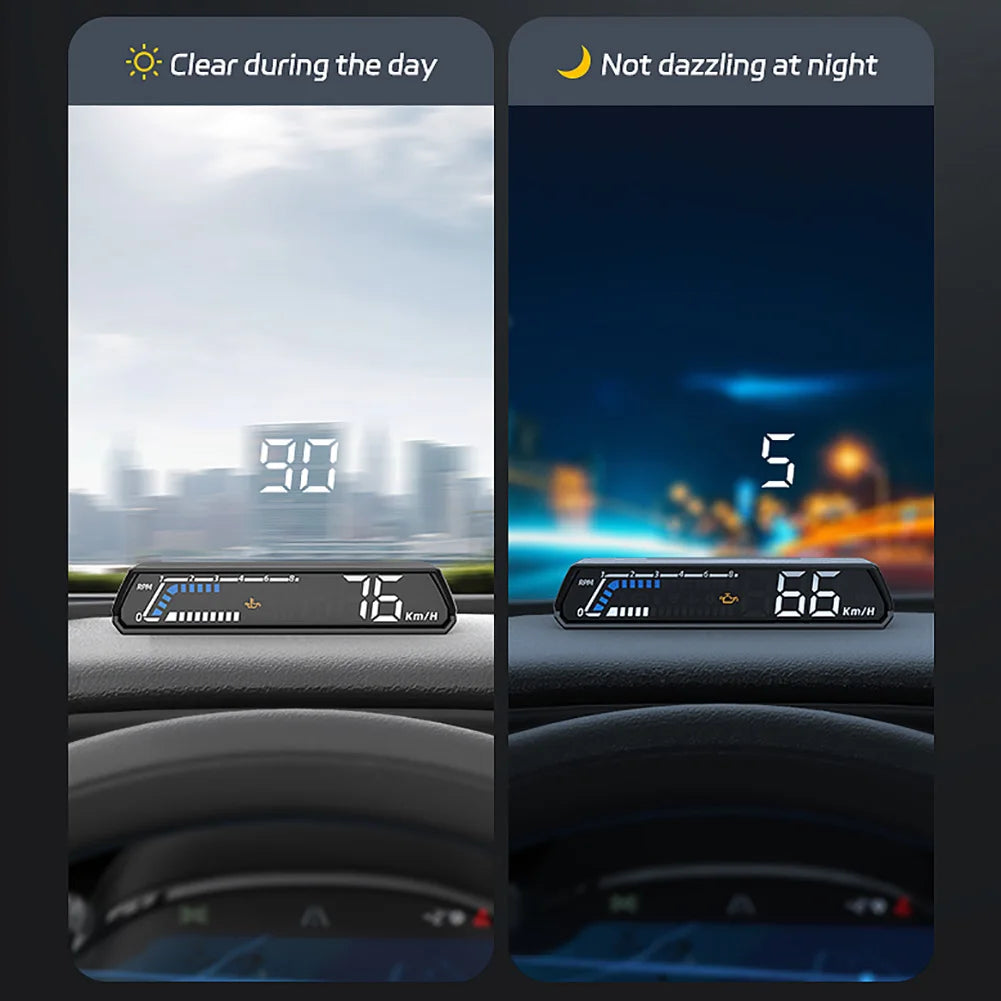 Car Head Display, OBD2 Driving Computer Temperature Speedometer Head-up