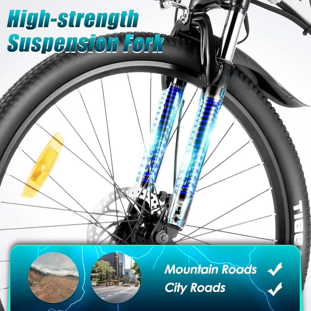 Electric Bike 26" Electric Bike for Adults, Peak 850W Folding Electric Mountain Bike, 48V Removable Lithium Battery, 21 Speed