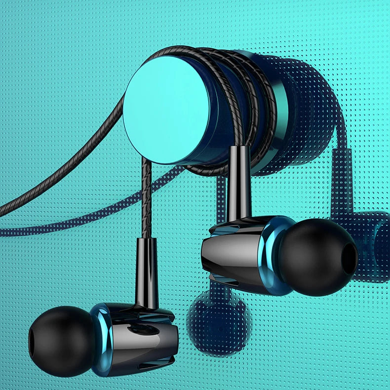 Headphones In Ear Headset Wired Earphones Microphone Bass Stereo Earbuds Sports